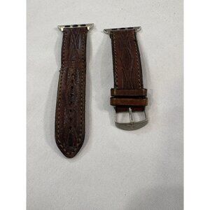 Jaac Arnold Brown Hand Tooled Leather Smart Watch Band